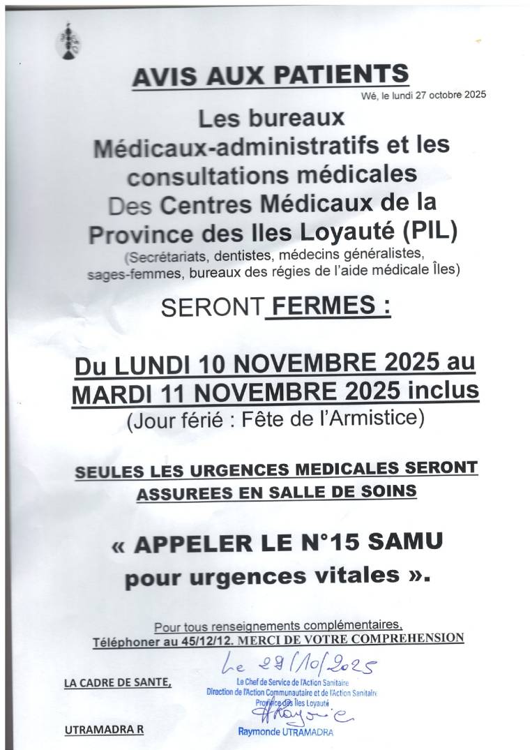affiche fermeture CMS armistice